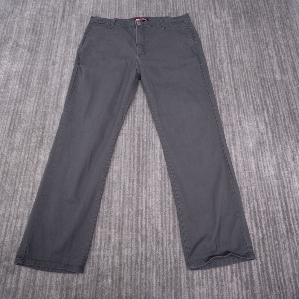 Rustic Dime Workwear Chino Pants Mens 34 Gray Good Cotton Straight USA Made